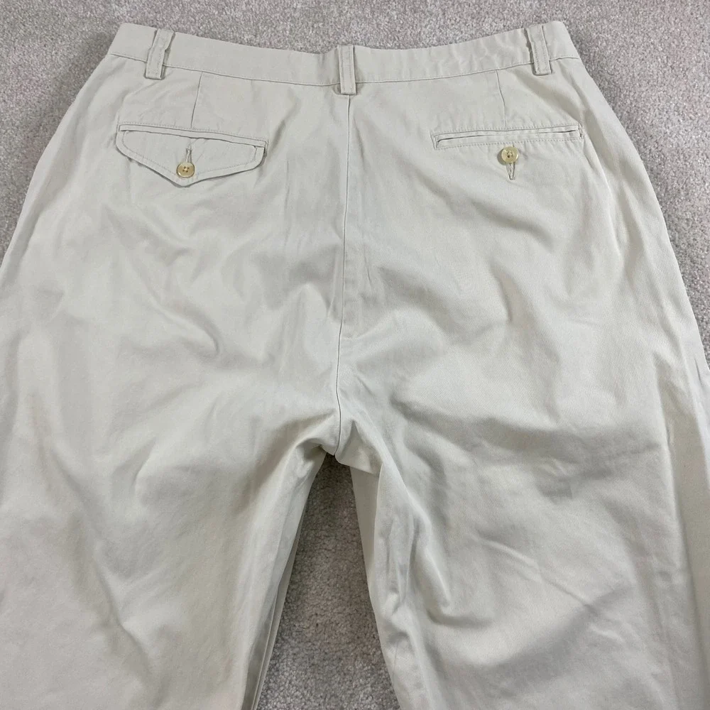 Polo Ralph Lauren Hammond Pant Men 33x30 Tan Beige Pleated Cuffed Chinos